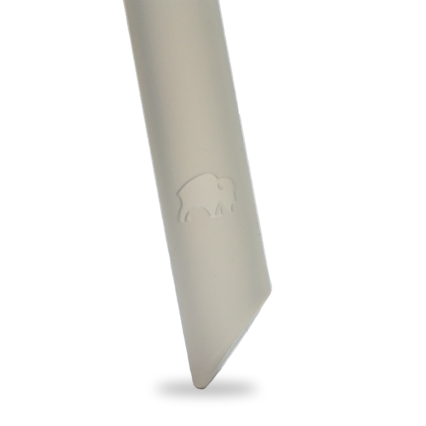 White straw for a 40-ounce tumbler, featuring a buffalo logo.