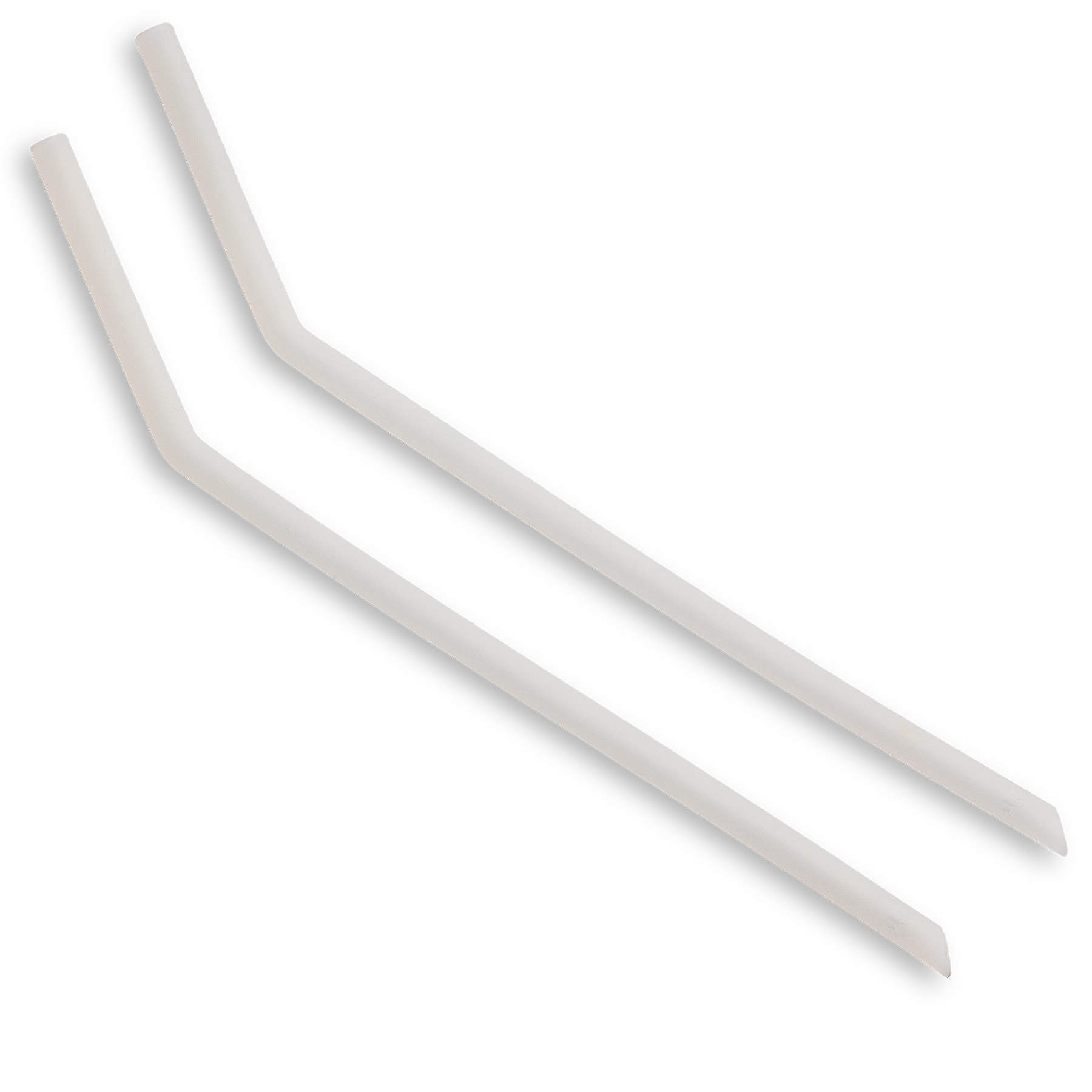 White straws (two pack) for a 40 ounce tumbler with a bent design.