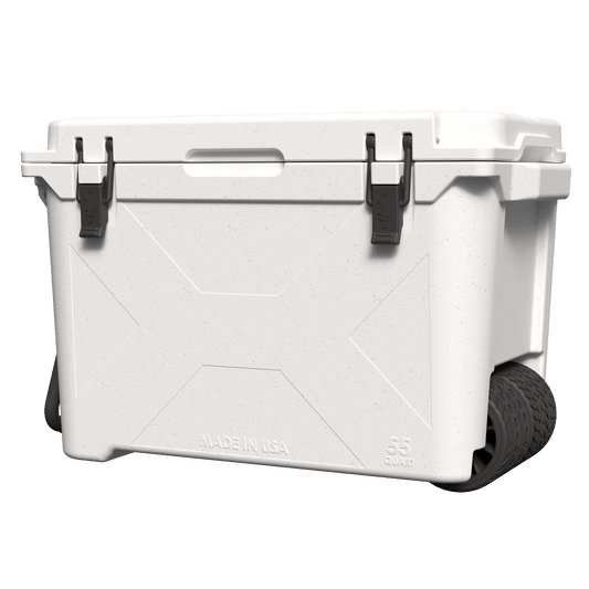 White 55 QT Wheeled Bison Cooler