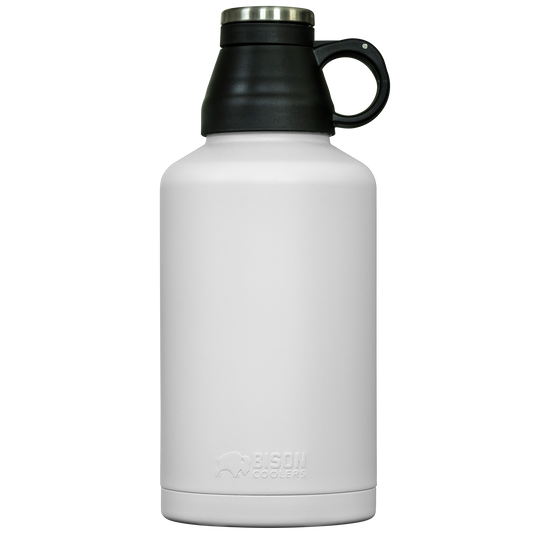 NEW -Bison Beer Growler - 64 oz. White